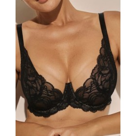 Мягкий бюстгальтер из кружева и сетки Kinga SAND BLACK 1126-SC, Цвет: черный, Размеры: 100G