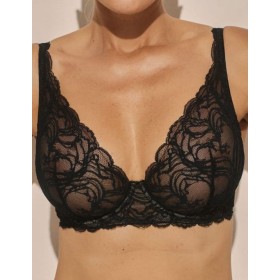 Кружевной бюстгальтер бралетт Kinga SAND BLACK 1127-SC, Цвет: черный, Размеры: 75C