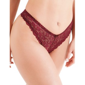 Кружевные трусы стринги Simona M 003 бордо, Цвет: бордо, Размеры: XL