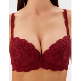 Бюстгальтер балконет пуш-ап VOVA SNEJANNA V54032 байкинг красный, Цвет: байкинг красный, Размеры: 80A