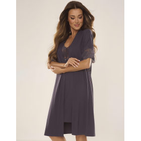 Халат под пояс De Lafense 643 NOELA графит, Цвет: графит, Размеры: S