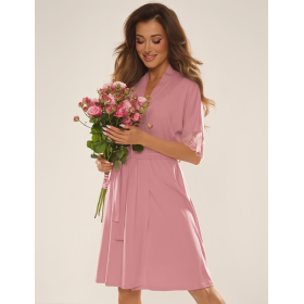 Халат под пояс De Lafense 643 NOELA розовый, Цвет: розовый, Размеры: S