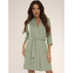 Халат из вискозы De Lafense 871-2 VISA оливковый, Цвет: оливковый, Размеры: 2XL