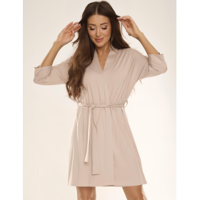 Халат из вискозы De Lafense 871-2 VISA песочный, Цвет: песочный, Размеры: M