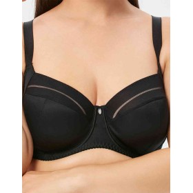 Бюстгальтер-минимайзер мягкий с подкроем Milavitsa 107630 черный с нюдом, Цвет: черный с нюдом, Размеры: 95I