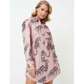 Домашняя рубашка Aruelle BRENDA, Цвет: пыльная роза/черный, Размеры: XS