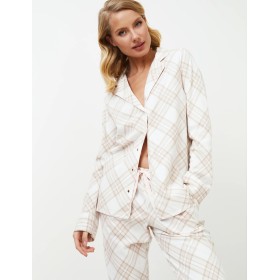 Фланелевая пижама с брюками Aruelle CAMILLE, Цвет: светло-бежевый/молоч, Размеры: XS