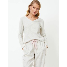 Пижама с фланелевыми брюками Aruelle DOREEN, Цвет: светло-серый, Размеры: XS