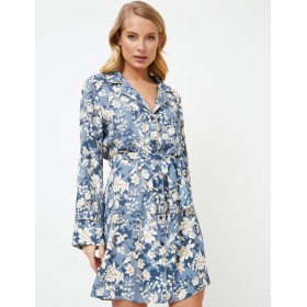 Рубашка-халат из вискозы Aruelle FRANCINE, Цвет: серо-голубой, Размеры: XS