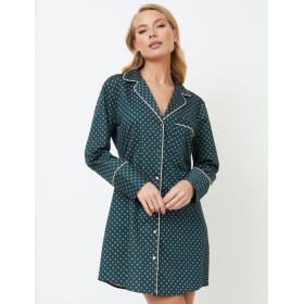 Халат-рубашка из хлопка Aruelle GENNY, Цвет: зеленый, Размеры: S