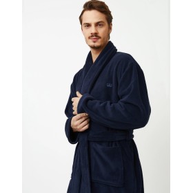 Теплый мужской халат Aruelle GERALD BLUE, Цвет: темно-синий, Размеры: M