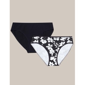 Набор хлопковых трусов 2 шт Esotiq MIA-MIA 42268 черный + белый, Цвет: черный+белый, Размеры: S