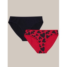 Набор хлопковых трусов 2 шт Esotiq MIA-MIA 42268 черный + красный, Цвет: черный+красный, Размеры: S
