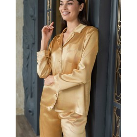 Пижама атласная Mia-Mella JULIA 8736 золотой, Цвет: золотой, Размеры: XL