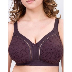 Мягкий хлопковый бюстгальтер без косточек Milavitsa 108180 / 118180 эспрессо, Цвет: эспрессо, Размеры: 80H