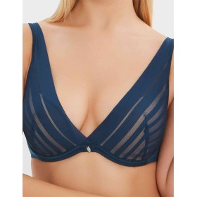 Треугольный бюстгальтер с пуш-ап Milavitsa 127660 синий топаз/нюд, Цвет: синий топаз/нюд, Размеры: 75B