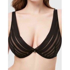 Треугольный бюстгальтер с пуш-ап Milavitsa 127660 черный с нюдом, Цвет: черный с нюдом, Размеры: 70C