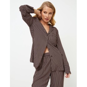 Полосатая пижама с брюками Aruelle MARGOT, Цвет: шоколад/розовый, Размеры: 2XL