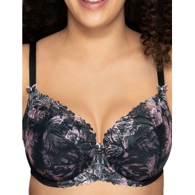 Бюстгальтер балконет с цветочной вышивкой Ava PEACE'N'LOVE 1959 U, Цвет: черный, Размеры: 100D