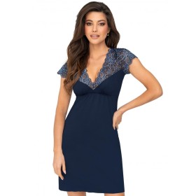 Сорочка с кортким рукавом Donna MELANIA nightdress DARK BLUE, Цвет: темно-синий, Размеры: S