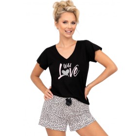 Пижама с шортами Donna PANTERA 1/2 pyjamas BLACK, Цвет: черный, Размеры: S