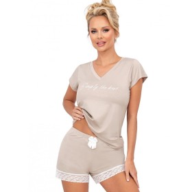 Вискозная пижама с шортами Donna SIMPLY 1/2 pyjamas BEIGE, Цвет: бежевый, Размеры: S