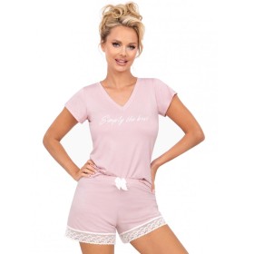 Вискозная пижама с шортами Donna SIMPLY 1/2 pyjamas POWDER PINK, Цвет: розовый, Размеры: S