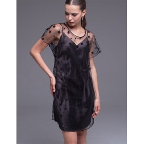 Прозрачная туника со звездами Mia-Amore ANDROMEDA 4305 черный, Цвет: черный, Размеры: S/M