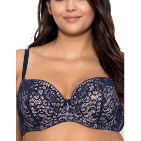 Бюстгальтер балконет Nipplex EUNIKA U, Цвет: темно-синий, Размеры: 75E