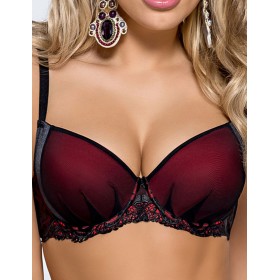 Бюстгальтер балконет с пуш-ап Nipplex RAMONA P-UP бордовый, Цвет: бордовый, Размеры: 70B