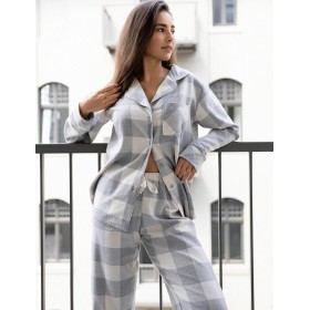 Фланелевая пижама Sensis EVIE, Цвет: серый, Размеры: L