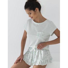 Хлопковая пижама с шортами Sensis MARTHA, Цвет: мята, Размеры: L