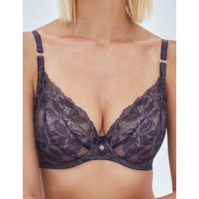 Бюстгальтер с пуш-ап Alles GLOW P-UP navy blue, Цвет: темно-синий, Размеры: 70B