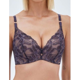 Бюстгальтер супер пуш-ап без косточек Alles GLOW Super P-UP navy blue, Цвет: темно-синий, Размеры: 60F