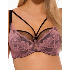 Бюстгальтер с полупоролоном Gaia 1266 MALENE PU чёрно-розовый, Цвет: чёрно-розовый, Размеры: 70E