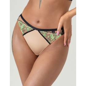 Трусы стринги Kris Line LIME stringshorts, Цвет: бежевый+лайм, Размеры: S