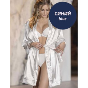 Синий халат-кимоно из атласа Leilieve LOVELY M7602 blue, Цвет: blue (синий), Размеры: XL