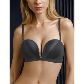 Бюстгальтер планж супер пуш-ап Mioocchi CRYSTALL 7737 grigio, Цвет: grigio (серый), Размеры: 75B