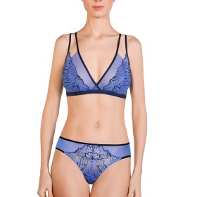 Комплект Mioocchi VALERIE 778484 бралетт и бразилиана fiordaliso/nero, Цвет: fiordaliso/nero, Размеры: XS