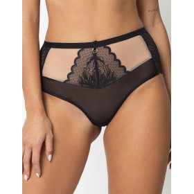 Трусы высокие Subtille ELZA high-waist, Цвет: черный+бежевый, Размеры: L