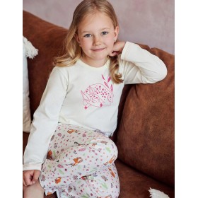 Пижама для девочек со штанами Taro 3032/3033 NELL, Цвет: экрю, Размеры: 122