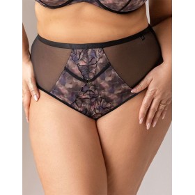 Трусы слипы высокие Kris Line BLURRY briefs high waist, Цвет: черный+мульти, Размеры: L