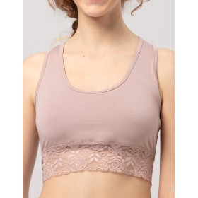 Женский топ с кружевом Key LBT 111 бежевый, Цвет: бежевый, Размеры: S