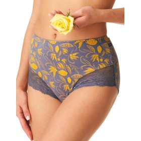 Набор высоких трусов слипов Key LPF 910 (2 шт) фиолетовый/жёлтый, Цвет: фиолетовый/жёлтый, Размеры: M