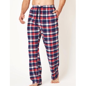 Домашние фланелевые штаны Key MHT 613 темно-синий/коралл, Цвет: темно-синий/коралл, Размеры: XL