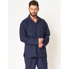 Фланелевая мужская пижама Key MNS 457 темно-синий, Цвет: темно-синий, Размеры: XL