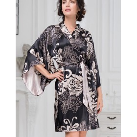 Короткий халат-кимоно Mia-Amore DA VINCI 8444 черный, Цвет: черный, Размеры: 4XL/5XL