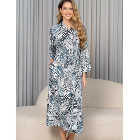 Трикотажный халат с узором Mia-Amore VESTA 5339, Цвет: мультицвет, Размеры: L/XL