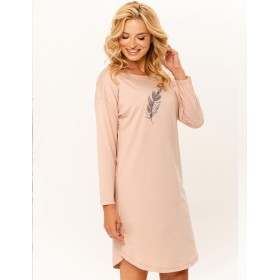 Сорочка с длинными рукавами Taro 3288/3290 JANE, Цвет: бежево-розовый, Размеры: 3XL