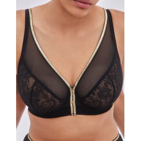 Бюстгальтер бралетт Alles CHIARA GOLD M bralette черный, Цвет: черный, Размеры: 65D
